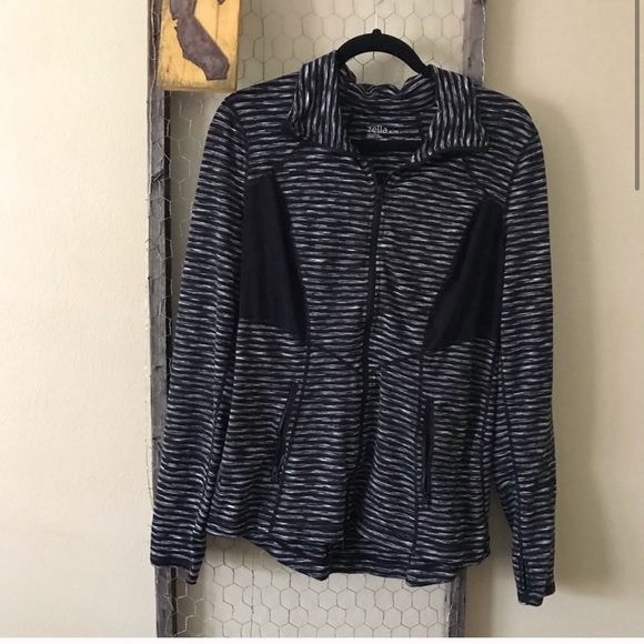 Zella Stamina Energy Stripe Mesh Panel Jacket XL - Picture 2 of 7